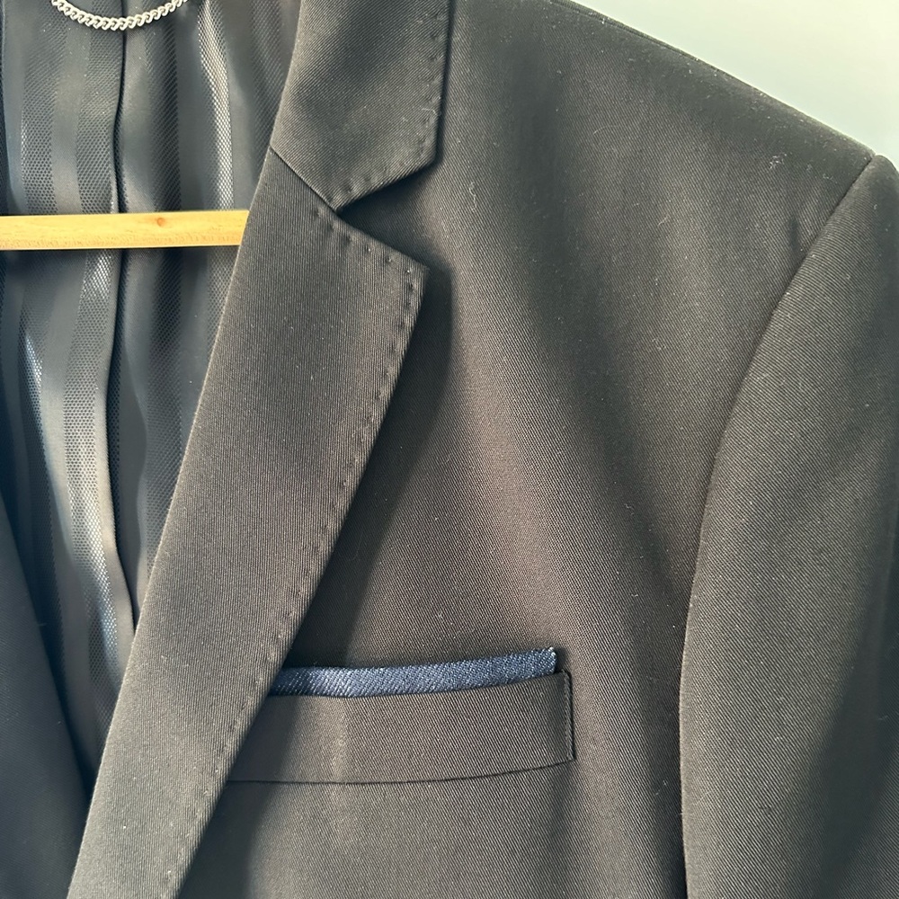 DIESEL men’s black blazer with denim accent - size medium